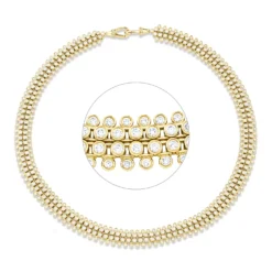 Collier aus 750 Gold Gelbgold 492 Diamanten 10,49ct TW-SI L:41,9cm