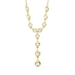 Collier aus 750 Gold Gelbgold 14 Diamanten 0,98ct TW-SI L:46cm