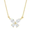 Collier aus 750 Gold Gelbgold 4 Diamanten 0,46ct TW-VSI/SI L:45cm