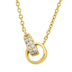 Collier aus 750 Gold Gelbgold 26 Diamanten 0,08ct TW-SI L:45cm
