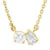 Collier aus 750 Gold Gelbgold 2 Diamanten 0,31ct TW-SI L:45cm