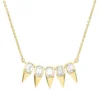 Collier aus 750 Gold Gelbgold 5 Diamanten 0,71ct TW-SI L:45cm Zarge