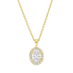 Collier aus 750 Gold Gelbgold 21 Diamanten 0,52ct TW-SI L:45cm 4er-Krappe