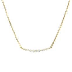 Collier aus 750 Gold Gelbgold 11 Diamanten 0,16ct TW-SI L:45,7cm