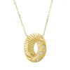 Collier aus 585 Gold Gelbgold 9 Diamanten 0,22ct TW-SI L:46cm mattiert