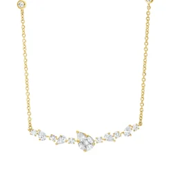 Collier aus 750 Gold Gelbgold 19 Diamanten 0,78ct L:45,7cm