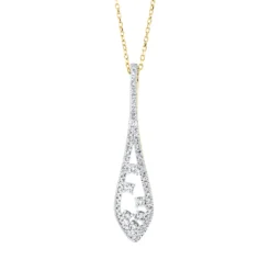 Collier aus 750 Gold Gelbgold 60 Diamanten 0,36ct TW-SI L:45cm