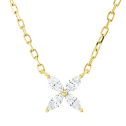 Collier aus 750 Gold Gelbgold 5 Diamanten 0,23ct TW-SI L:45,7cm
