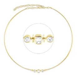 Collier aus 750 Gold Gelbgold 3 Diamanten 0,61ct TW-SI L:42cm Zarge