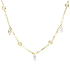 Collier aus 750 Gold Gelbgold 11 Diamanten 1,2ct L:40,6cm