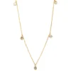 Collier aus 750 Gold Gelbgold 5 Diamanten 0,48ct TW-SI L:45,7cm