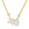 Collier aus 750 Gold Gelbgold 2 Diamanten 0,33ct TW-SI L:45cm