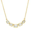 Collier aus 750 Gold Gelbgold 5 Diamanten 0,79ct TW-SI L:45cm Zarge