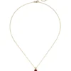 Collier aus 585 Gold Gelbgold mit Rubellit Diamant Brillant 0,07 Ct 42-45cm