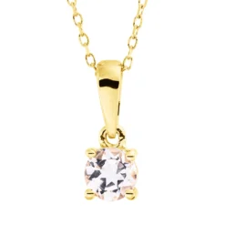 Collier aus 750 Gold Gelbgold Morganit 0,21ct rosa L:45cm 4er-Krappe