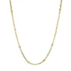 Collier aus 750 Gold Gelbgold 12 Saphire 0,4ct mehrfarbig L:43,2cm
