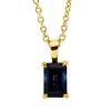 Collier aus 750 Gold Gelbgold Saphir 0,78ct blau L:45cm 4er-Krappe