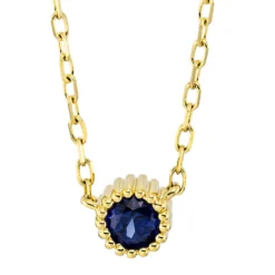 Collier aus 750 Gold Gelbgold Saphir 0,19ct blau L:45,7cm