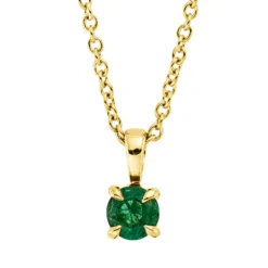 Collier aus 750 Gold Gelbgold Smaragd 0,25ct grün