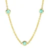Collier aus 750 Gold Gelbgold 13 Smaragde 1,3ct grün L:45cm Zarge
