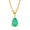 Collier aus 750 Gold Gelbgold Smaragd 0,43ct grün L:45cm