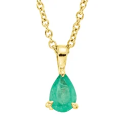 Collier aus 750 Gold Gelbgold Smaragd 0,43ct grün L:45cm