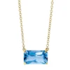 Collier aus 750 Gold Gelbgold Topas 2,4ct blau L:43,2cm