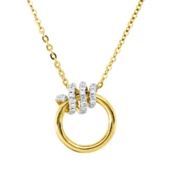 Collier aus 750 Gold gelb/weiß 26 Brillanten 0,12ct W-PI L:45cm