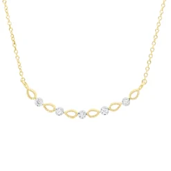 Collier aus 750 Gold gelb/weiß 5 Brillanten 0,05ct TW-SI L:45cm