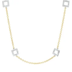 Collier aus 750 Gold gelb/weiß 192 Brillanten 0,56ct TW-SI L:45,7cm