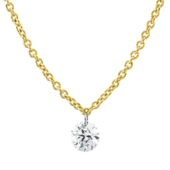 Collier aus 750 Gold gelb/weiß Brillant 0,15ct TW-SI L:45cm