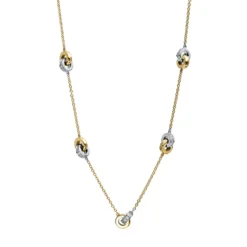 Collier aus 750 Gold gelb/weiß 55 Brillanten 0,23ct W-SI L:42cm