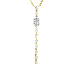 Collier aus 750 Gold gelb/weiß 18 Diamanten 0,41ct TW-SI L:45,7cm