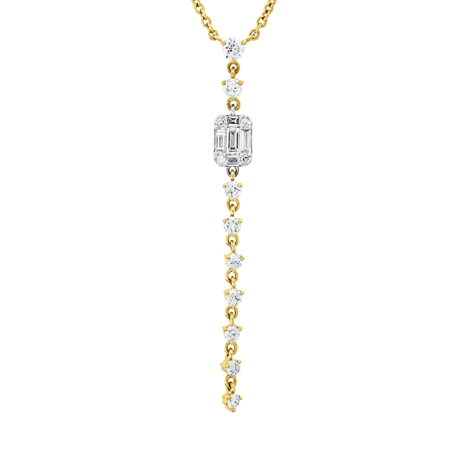Collier aus 750 Gold gelb/weiß 18 Diamanten 0,41ct TW-SI L:45,7cm
