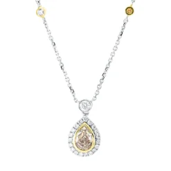 Collier aus 750 Gold gelb/weiß 27 Diamanten 1,05ct L:43,2cm