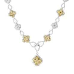 Collier aus 750 Gold gelb/weiß 549 Diamanten 6,99ct L:40,6cm
