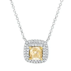 Collier aus 750 Gold gelb/weiß 51 Diamanten 0,69ct L:43cm