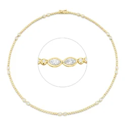 Collier aus 750 Gold gelb/weiß 143 Diamanten 2,98ct TW-SI L:41cm