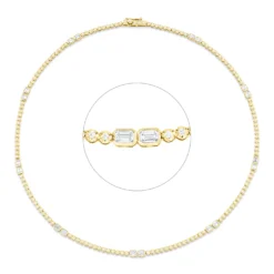 Collier aus 750 Gold gelb/weiß 155 Diamanten 3,04ct TW-SI L:41cm