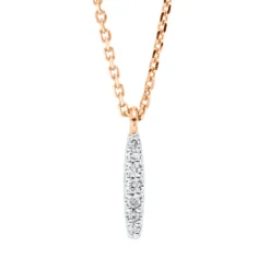 Collier aus 750 Gold Rotgold 7 Brillanten 0,03ct TW-SI L:45cm