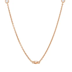 Collier aus 750 Gold Rotgold 11 Brillanten 0,3ct I-SI L:55,9cm Zarge