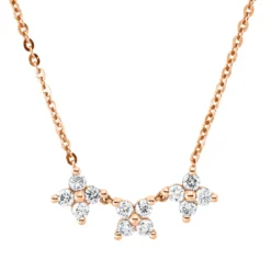 Collier aus 750 Gold Rotgold 12 Brillanten 0,46ct J-VSI/SI L:45cm