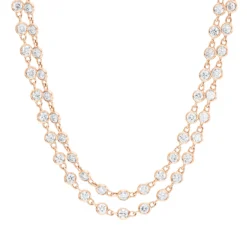 Collier aus 750 Gold Rotgold 247 Brillanten 9,94ct TW-SI L:121,9cm