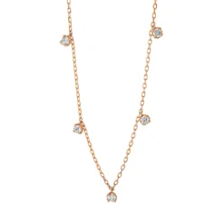 Collier aus 750 Gold Rotgold 5 Brillanten 0,36ct TW-SI L:41cm