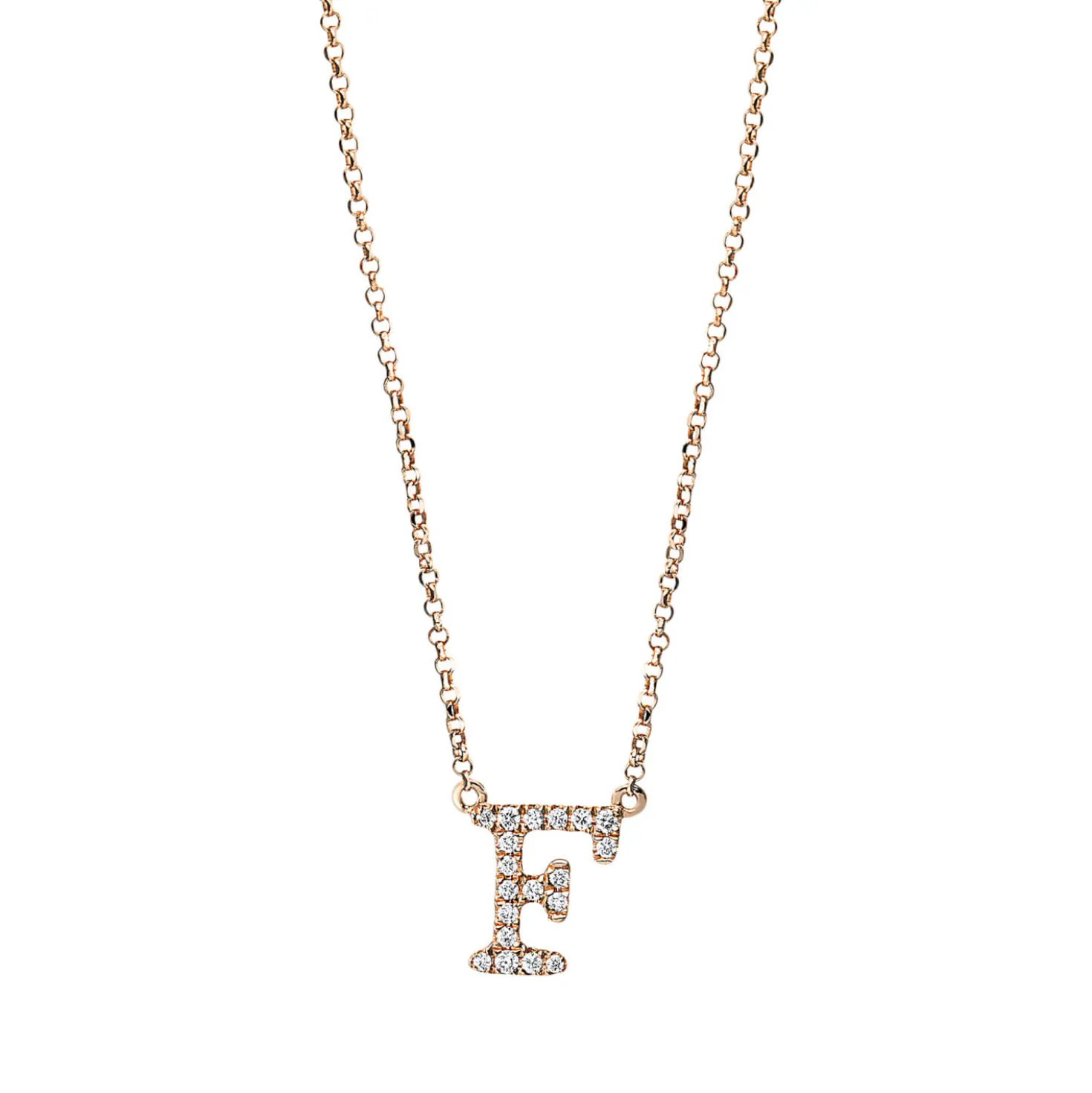 Collier aus 750 Gold Rotgold 19 Brillanten 0,08ct TW-SI L:43,2cm