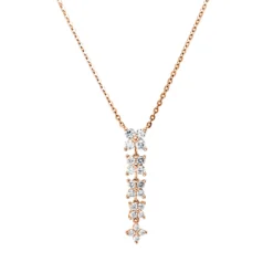 Collier aus 750 Gold Rotgold 20 Brillanten 0,86ct I-SI L:45,7cm