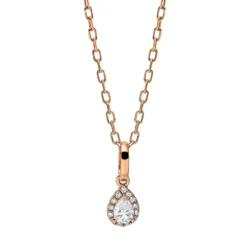 Collier aus 585 Gold Rotgold 14 Diamanten 0,13ct L:45,7cm