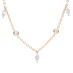 Collier aus 750 Gold Rotgold 11 Diamanten 1,19ct L:40,6cm