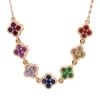 Collier aus 750 Gold Rotgold 35 Saphire 0,89ct mehrfarbig L:45,7cm