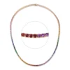 Collier aus 750 Gold Rotgold 147 Saphire 16,06ct mehrfarbig L:45cm